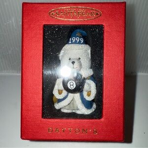 Santa Bear 1999 Figurine Ornament 8 ball figure from Dayton’s